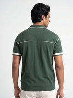 Contrast Zip Knit Polo