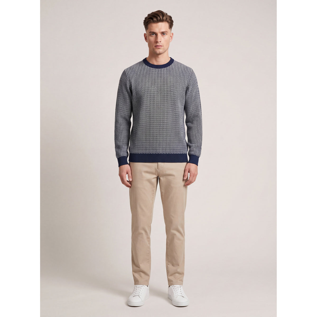 Oslo Knit Crew — NAVY BLUE — 1
