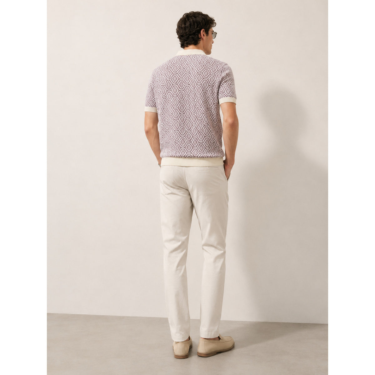 Prism Link Knit Polo — MAUVE, WHITE — 2