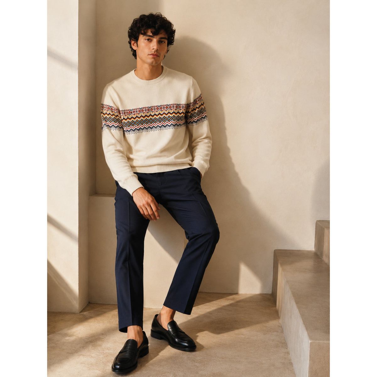 Scandinavian Jacquard Knit — BEIGE — 2