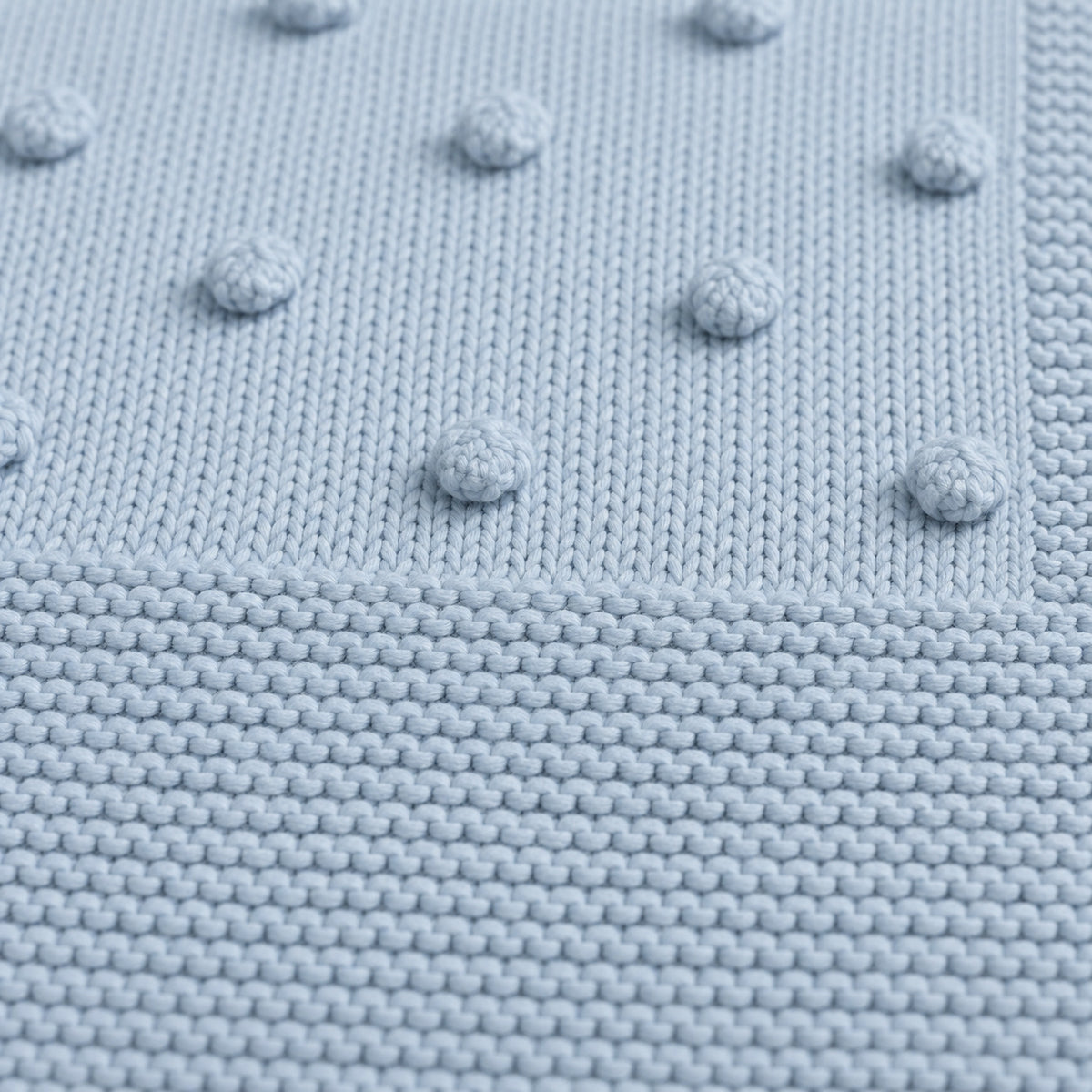 Popcorn Knit Blanket — POWDER BLUE — 15