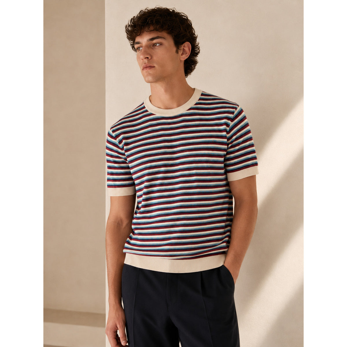 Harbour Stripe Knit T-Shirt — MULTI COLOUR — 3