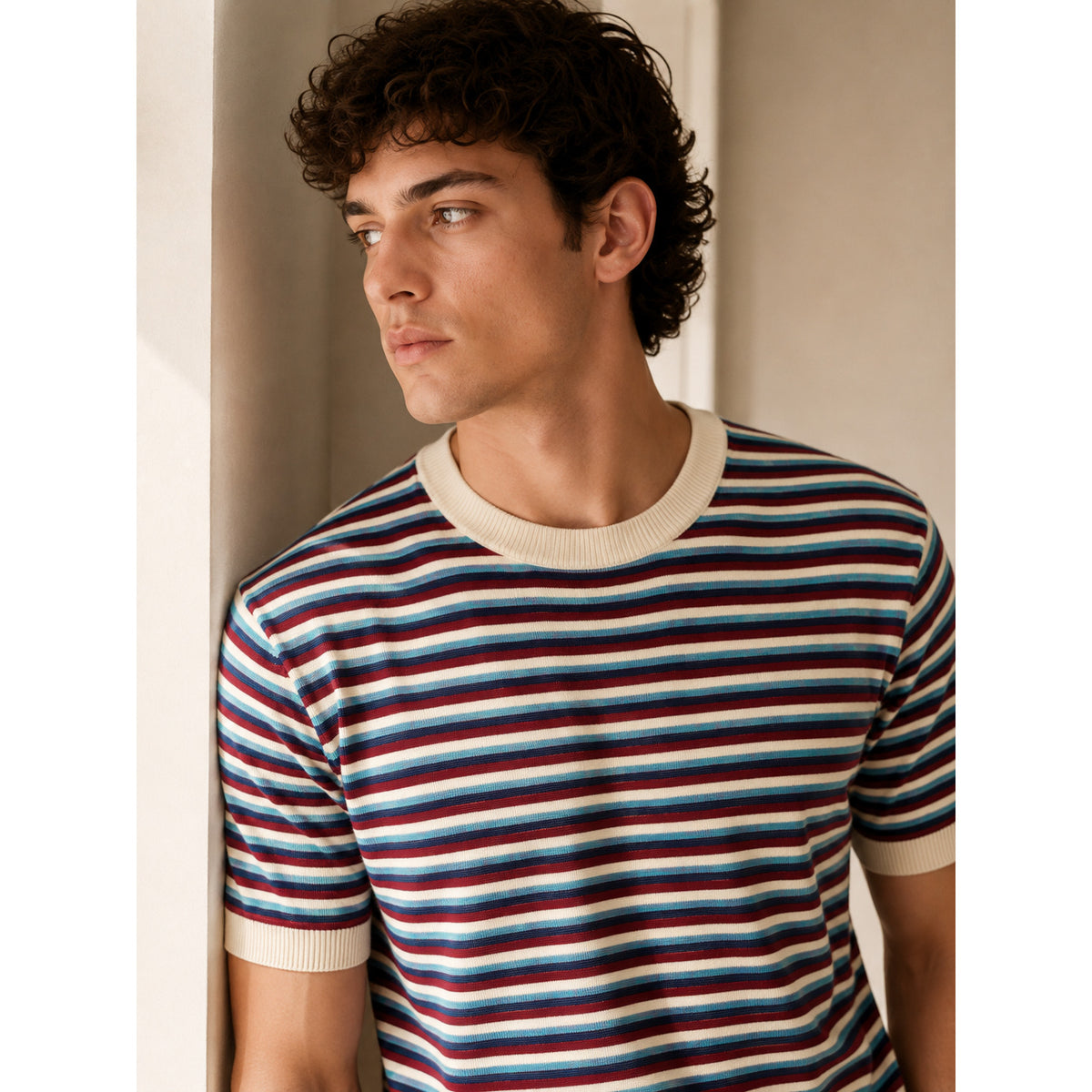 Harbour Stripe Knit T-Shirt — MULTI COLOUR — 4