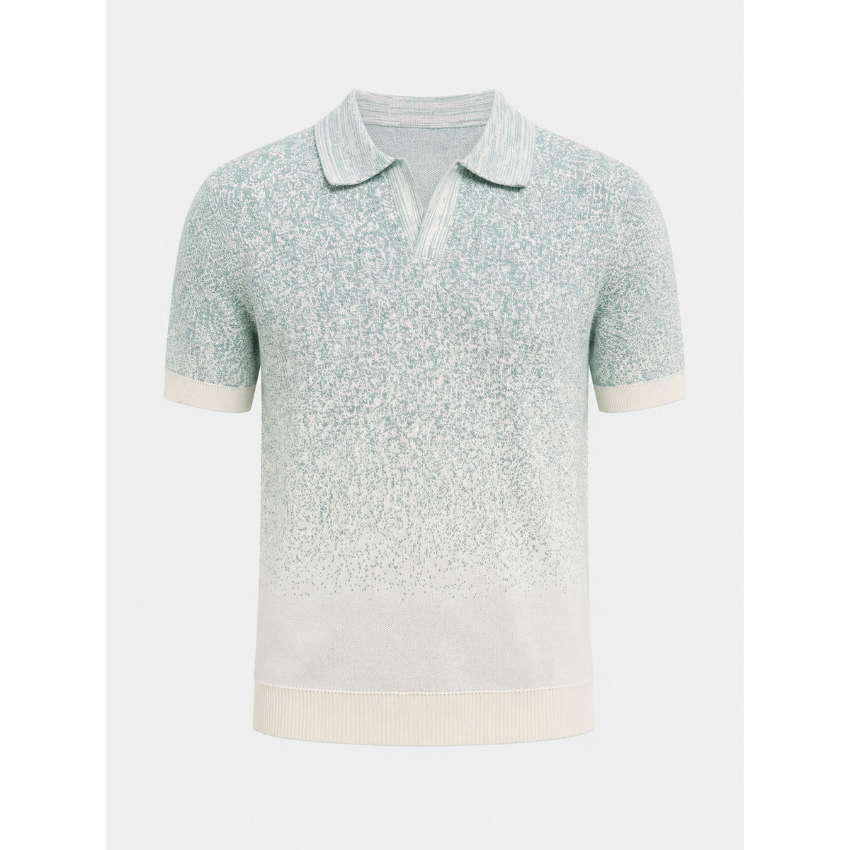 Mist Ombre Knit Polo — SEA MIST GREEN, BEIGE — 6