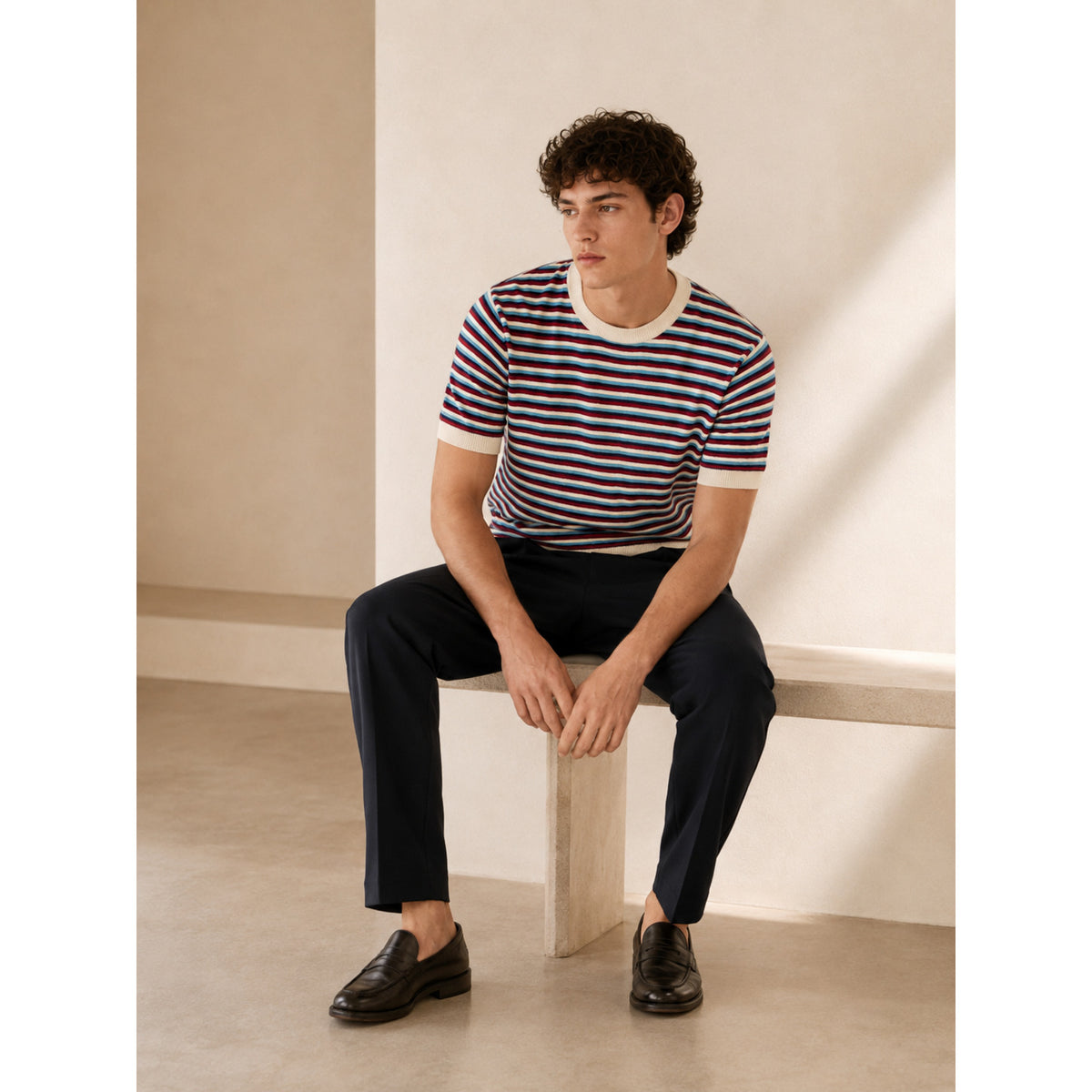 Harbour Stripe Knit T-Shirt — MULTI COLOUR — 7