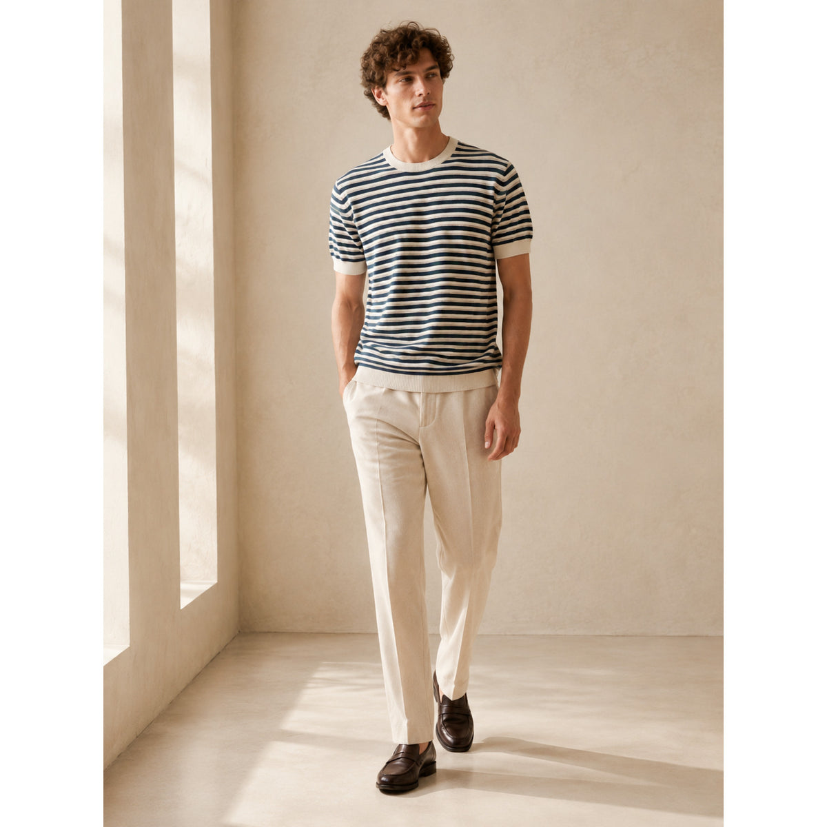 Harbour Stripe Knit T-Shirt — MULTI COLOUR — 15