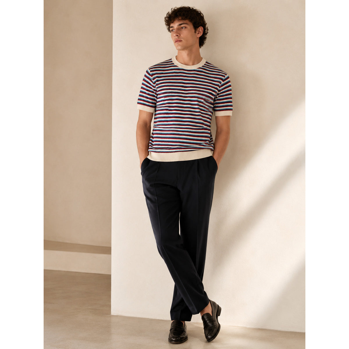 Harbour Stripe Knit T-Shirt — MULTI COLOUR — 8