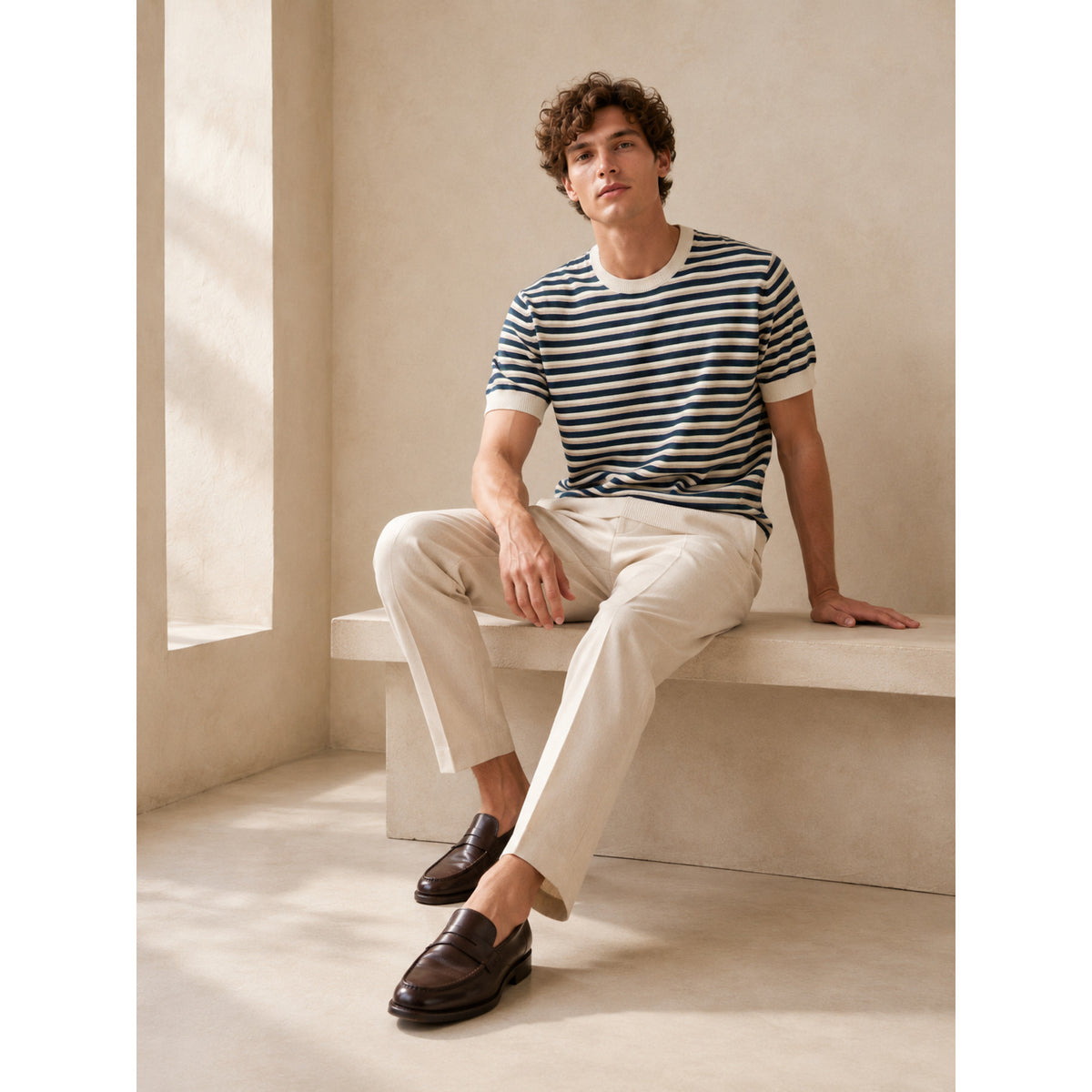 Harbour Stripe Knit T-Shirt — MULTI COLOUR — 16