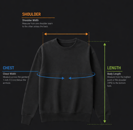 Size guide measurement diagram